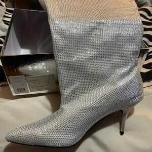AKIRA Rhinestone Heeled Boots Sz10